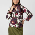 Patterned Satin Blouse