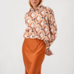 Patterned Satin Shirt