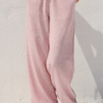 Wide-Leg linen pants with double waistband and pockets