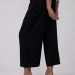 Wide-Leg cropped pants with elastic waist