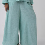 Silver-striped flowy pants