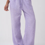 Linen pants with elastic waist and pockets