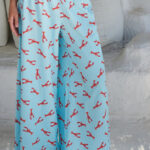 Lobster printed pants with elastic waist