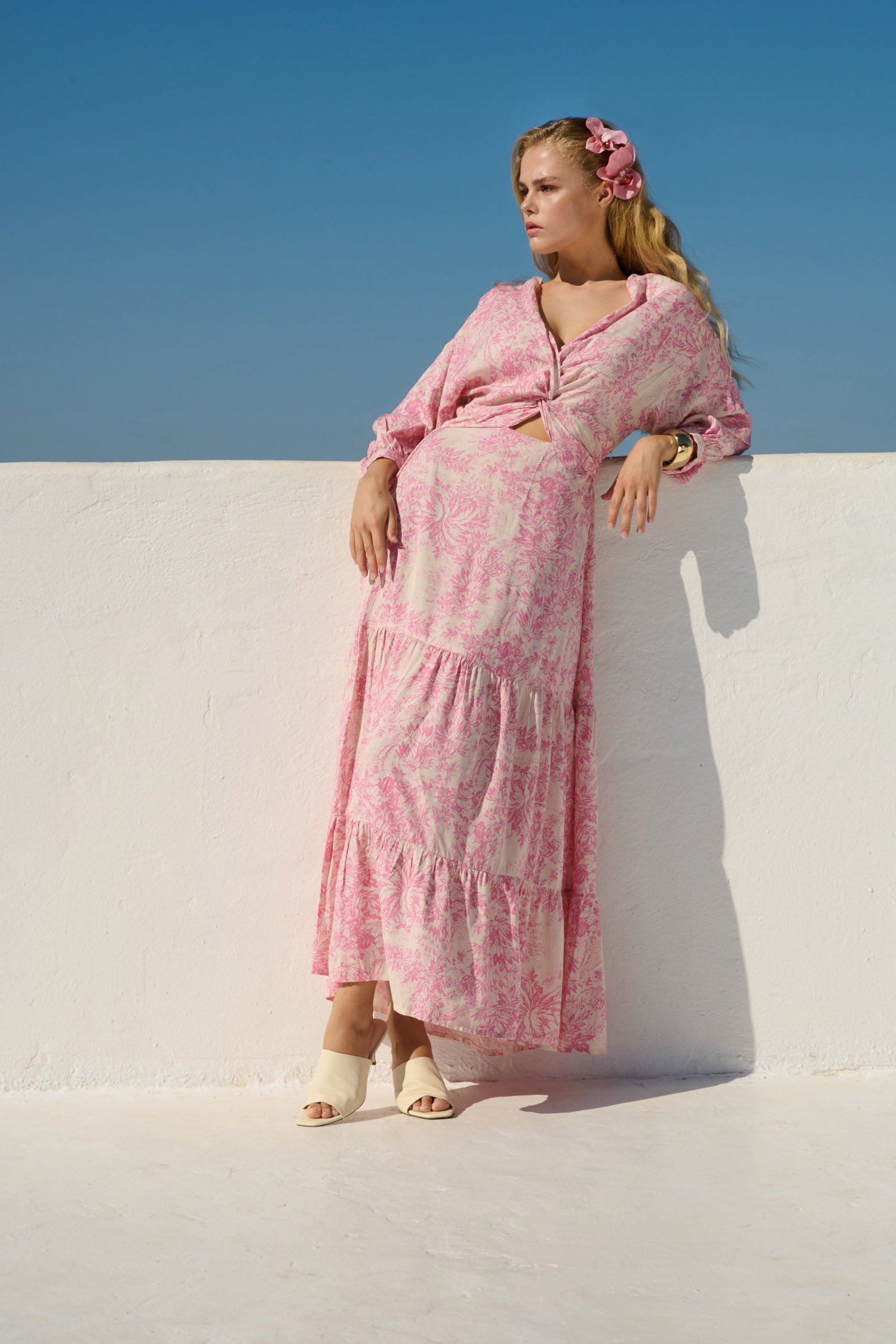 Salma18053.jpg Floral Print Cut-Out Maxi Dress - Image 1